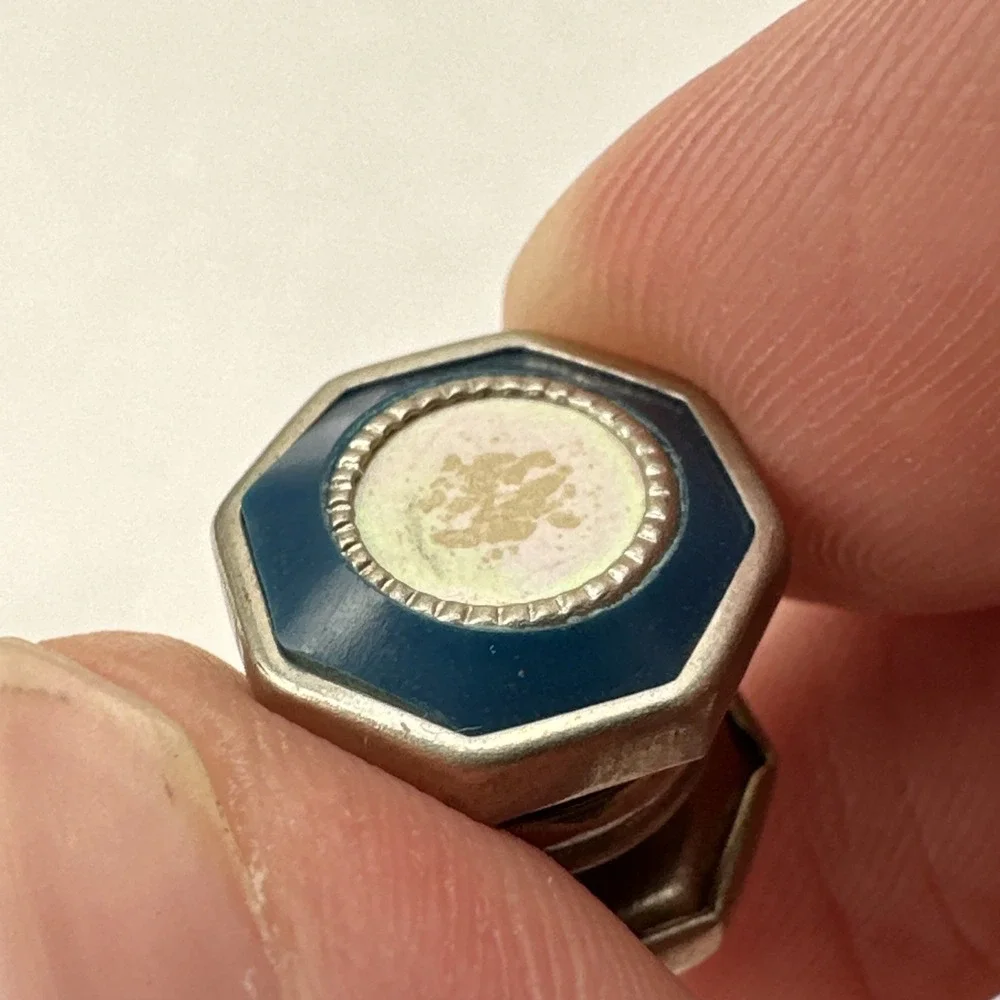 Antique Art Deco 1930s Simple Lion Brand Mother of Pearl Cufflinks